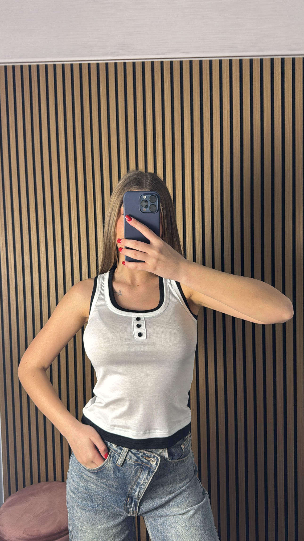 Canotta Double Bianca e Nera