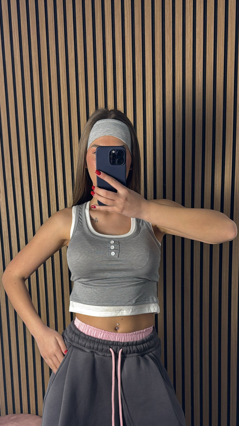 Canotta Double Grigia e Bianca