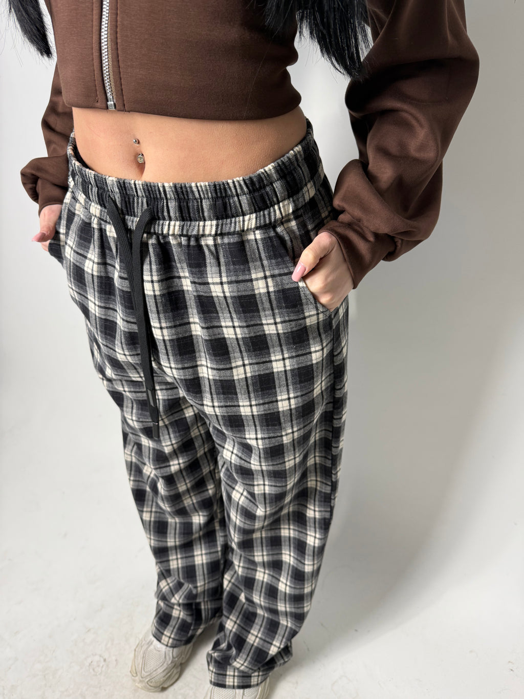 Pantalone Checked Nero