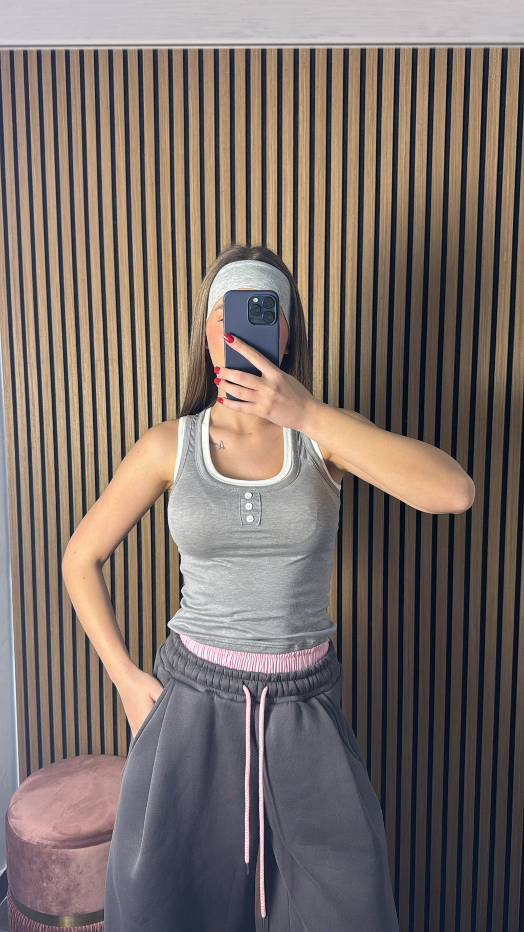 Canotta Double Grigia e Bianca