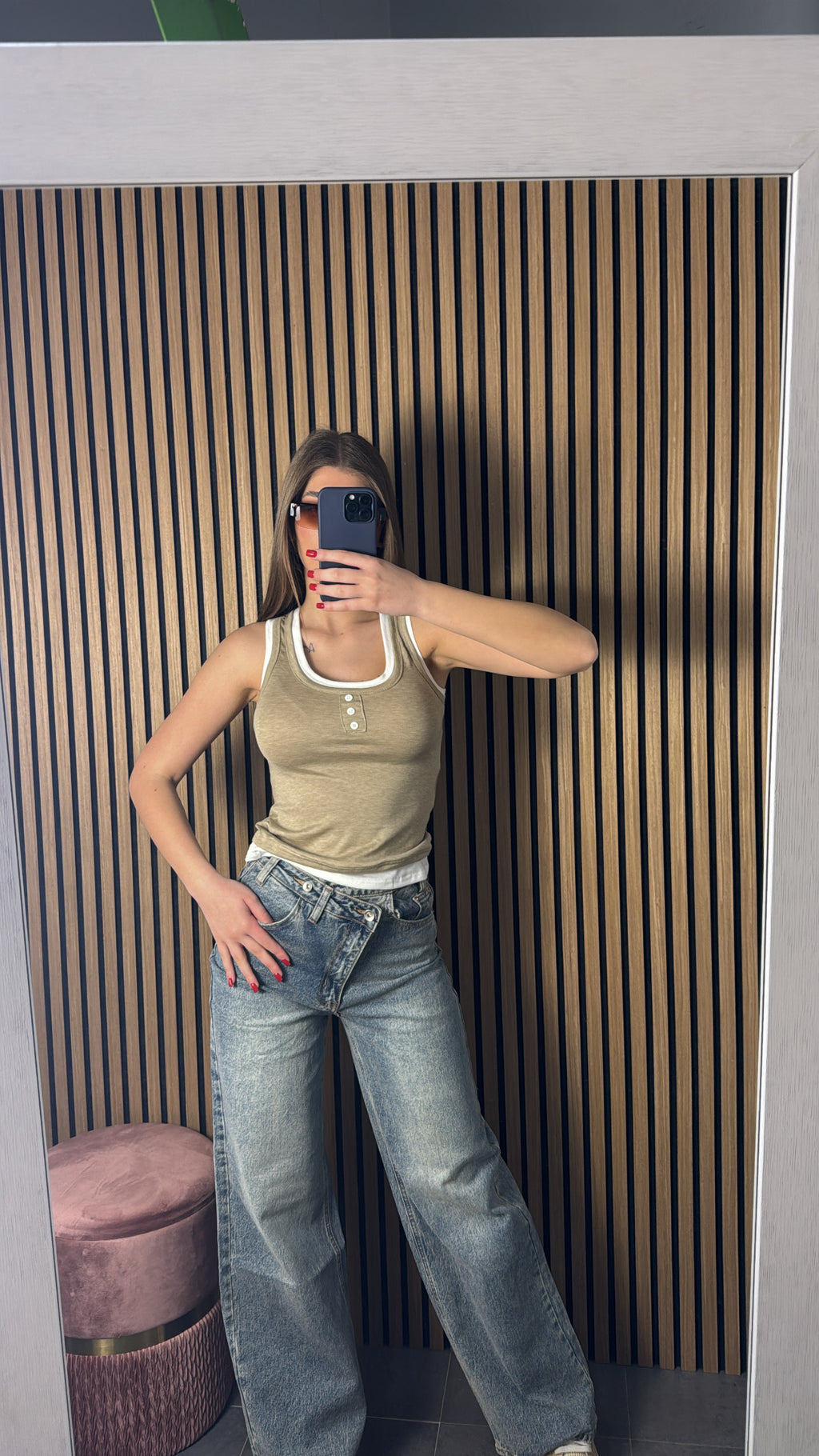 Canotta Double Beige e Bianca