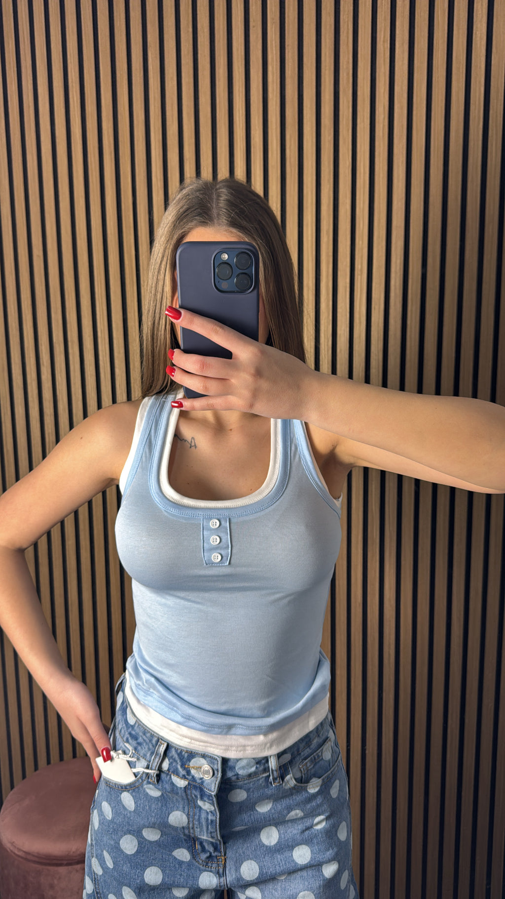 Canotta Double Azzurra e Bianca