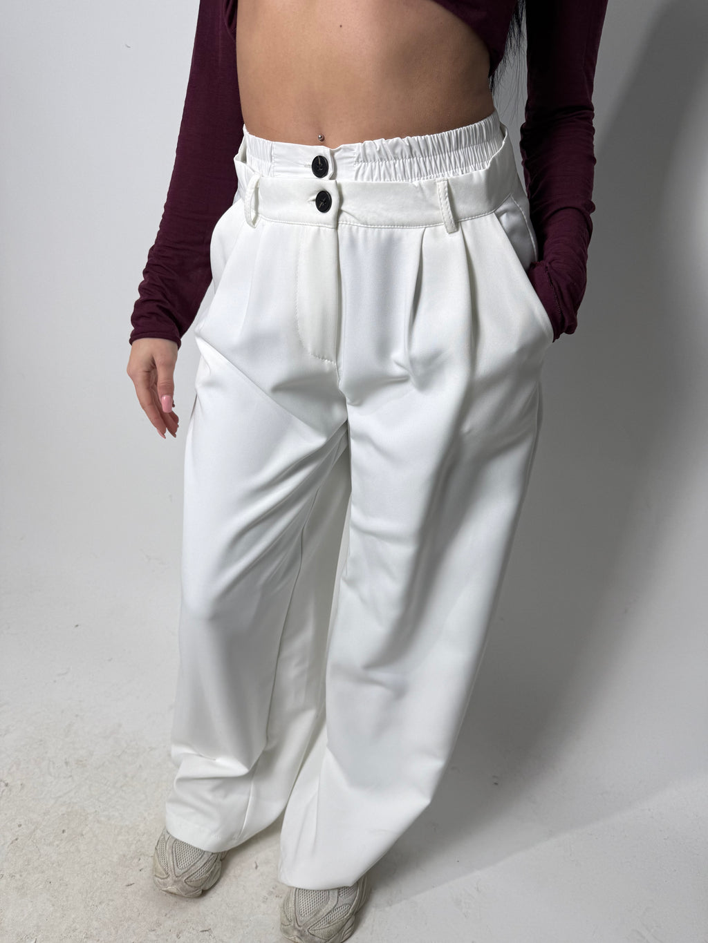 Pantalone Double Bianco Elegante