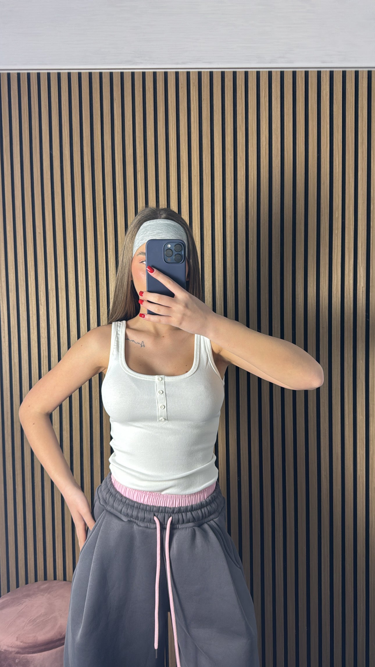 Canotta Button Bianca