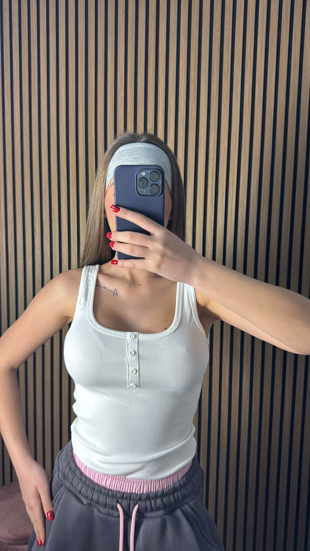 Canotta Button Bianca