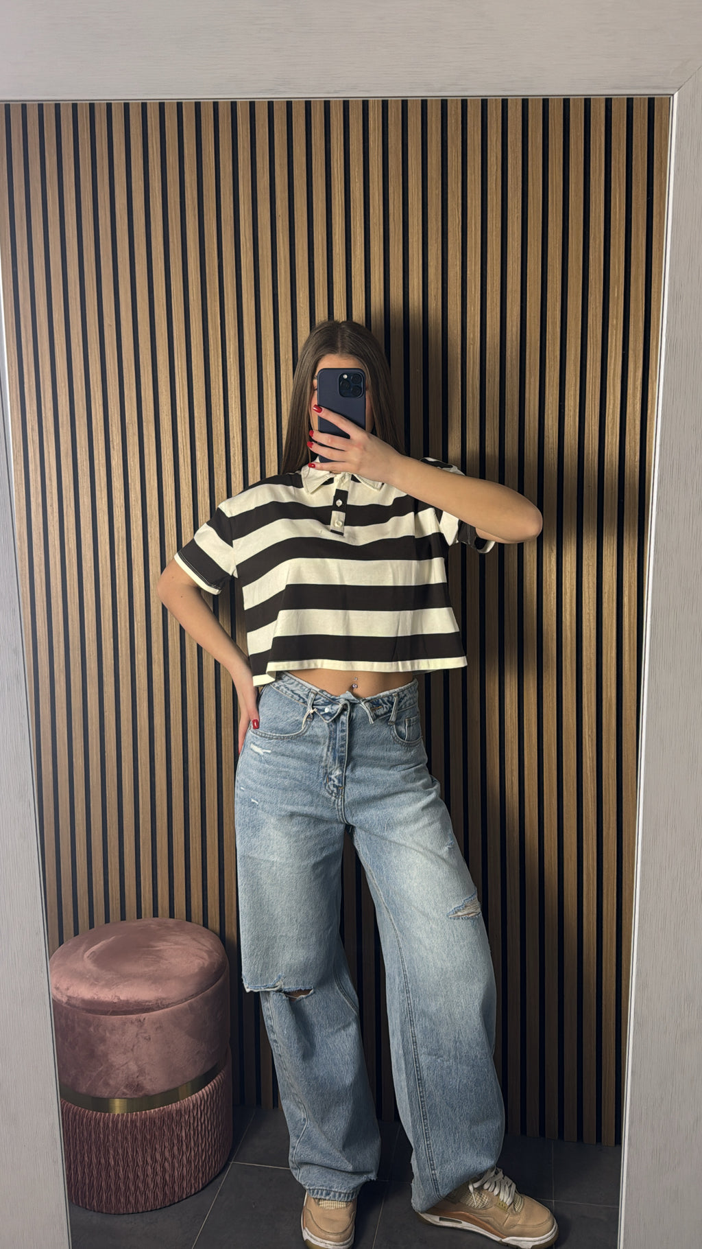 Maglia Candy Marrone e Crema