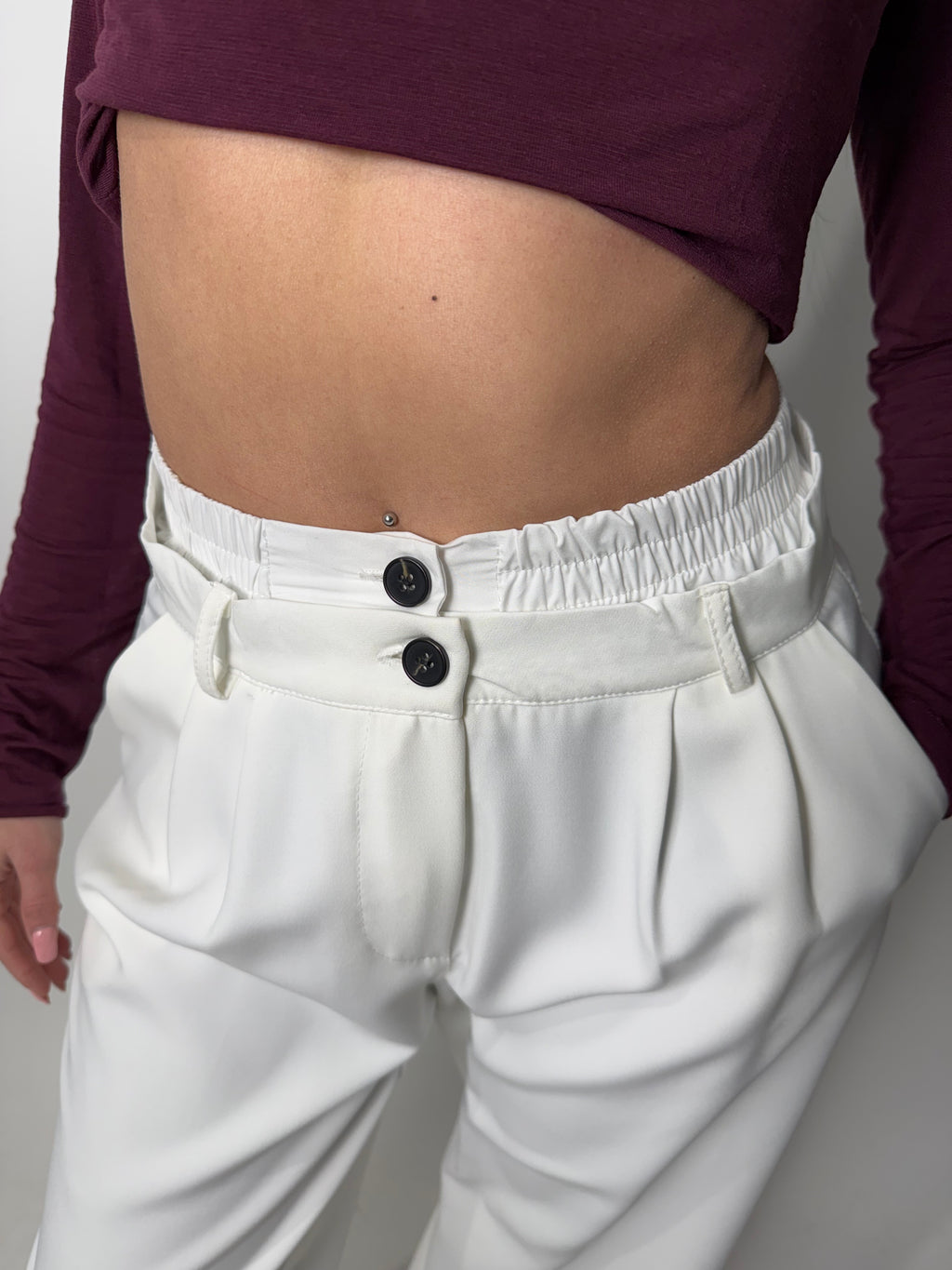 Pantalone Double Bianco Elegante