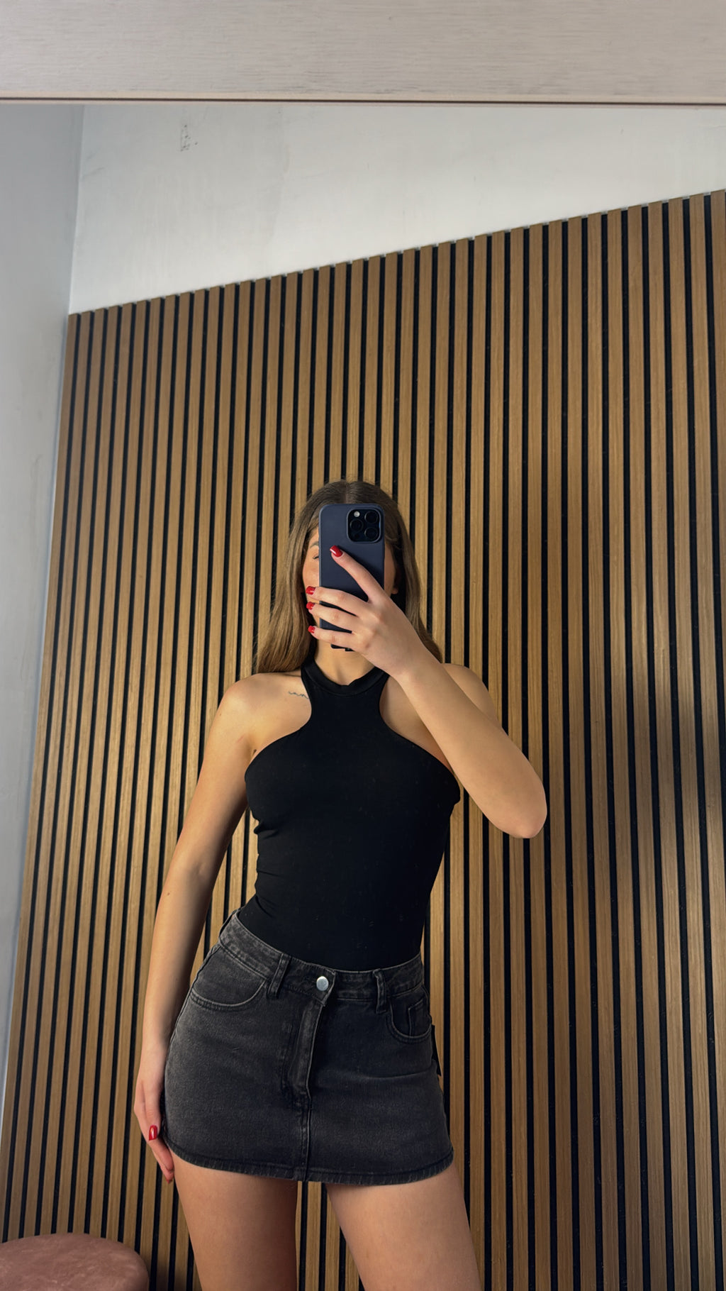 Minigonna Denim Nera