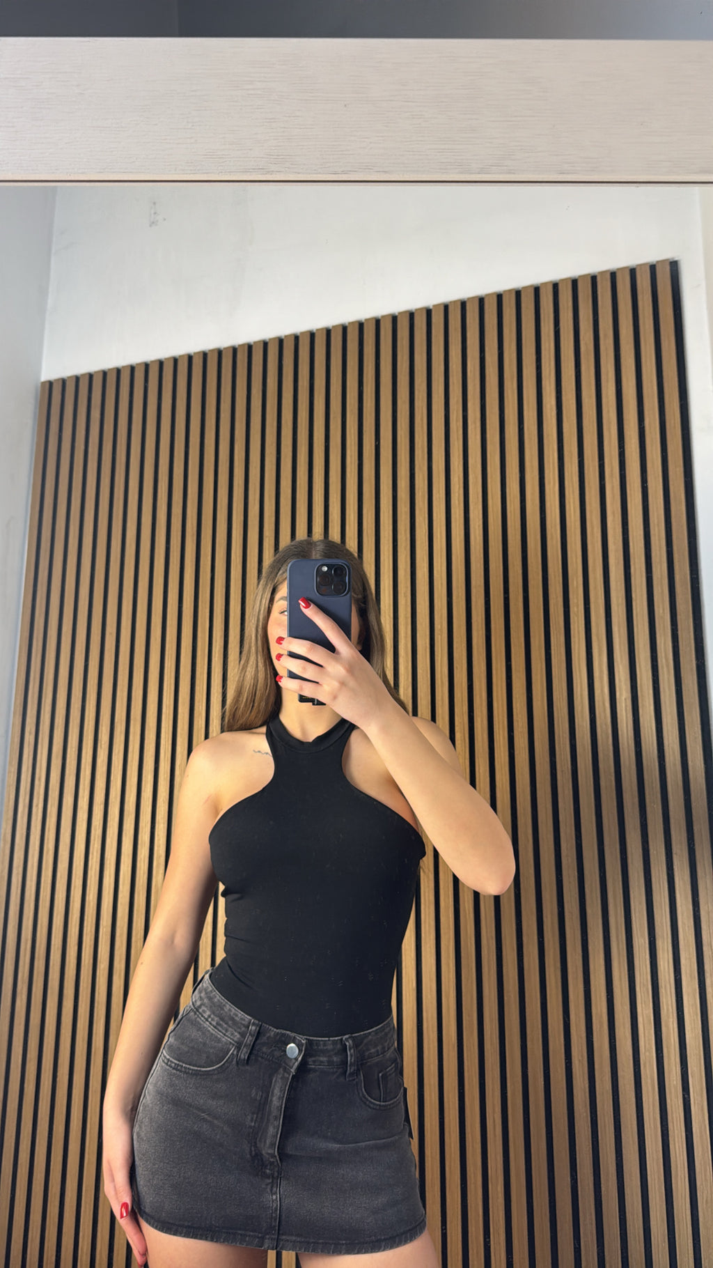 Minigonna Denim Nera