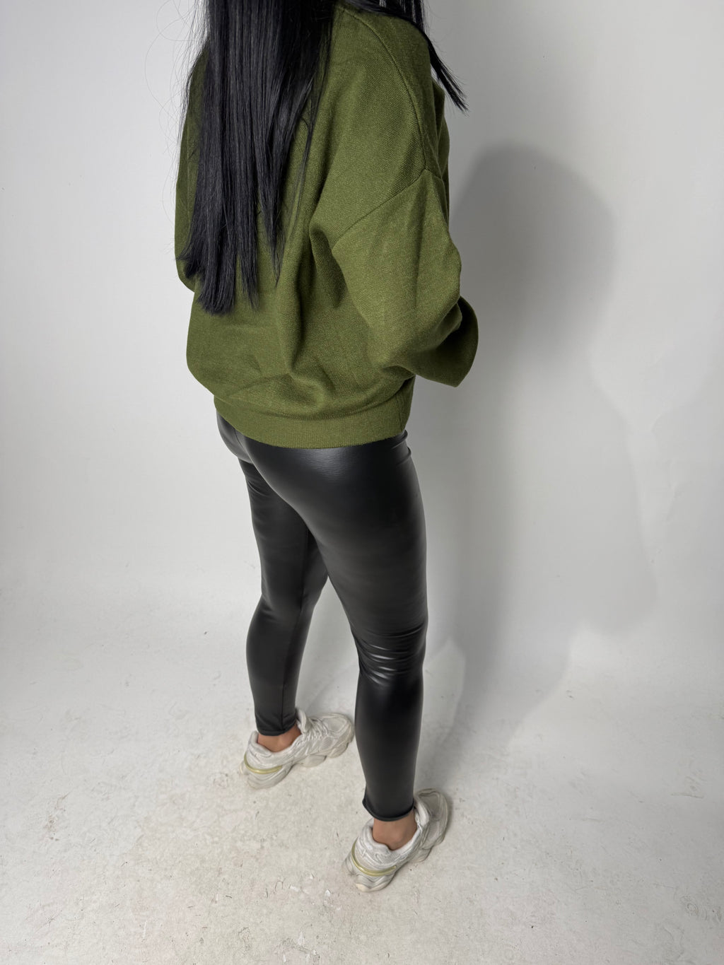 Leggings in Pelle Nera