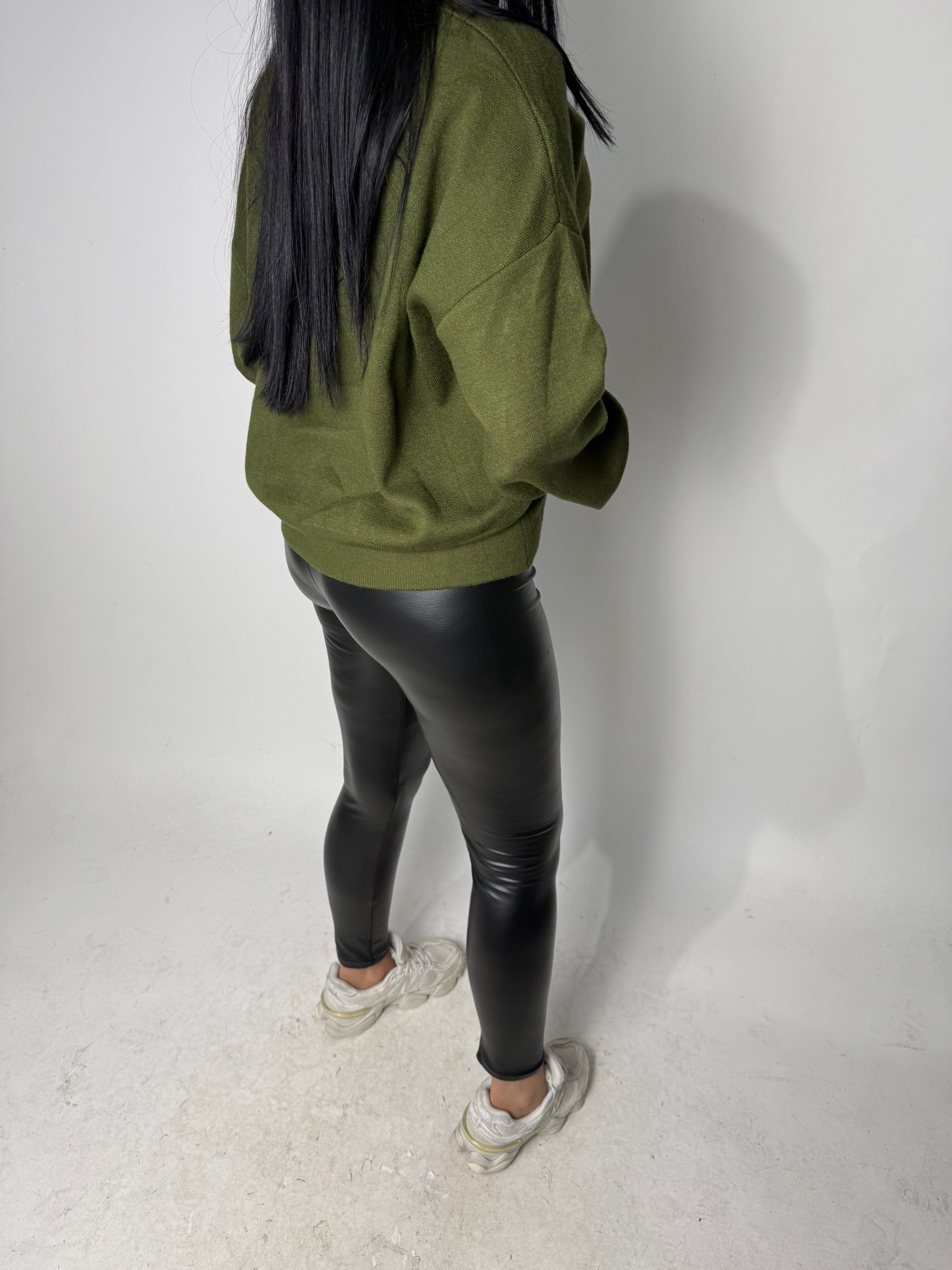 Leggings in Pelle Nera
