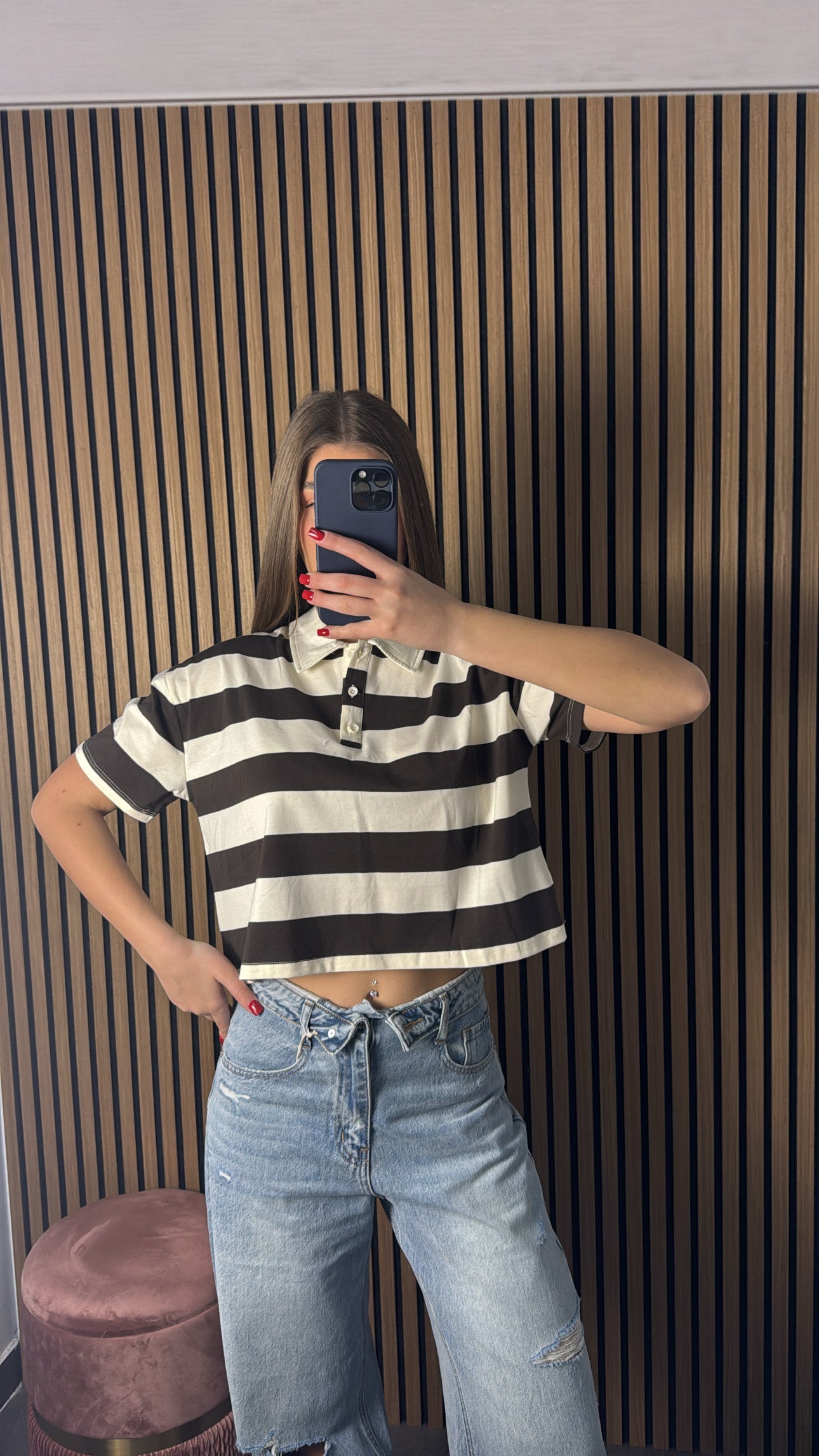 Maglia Candy Marrone e Crema