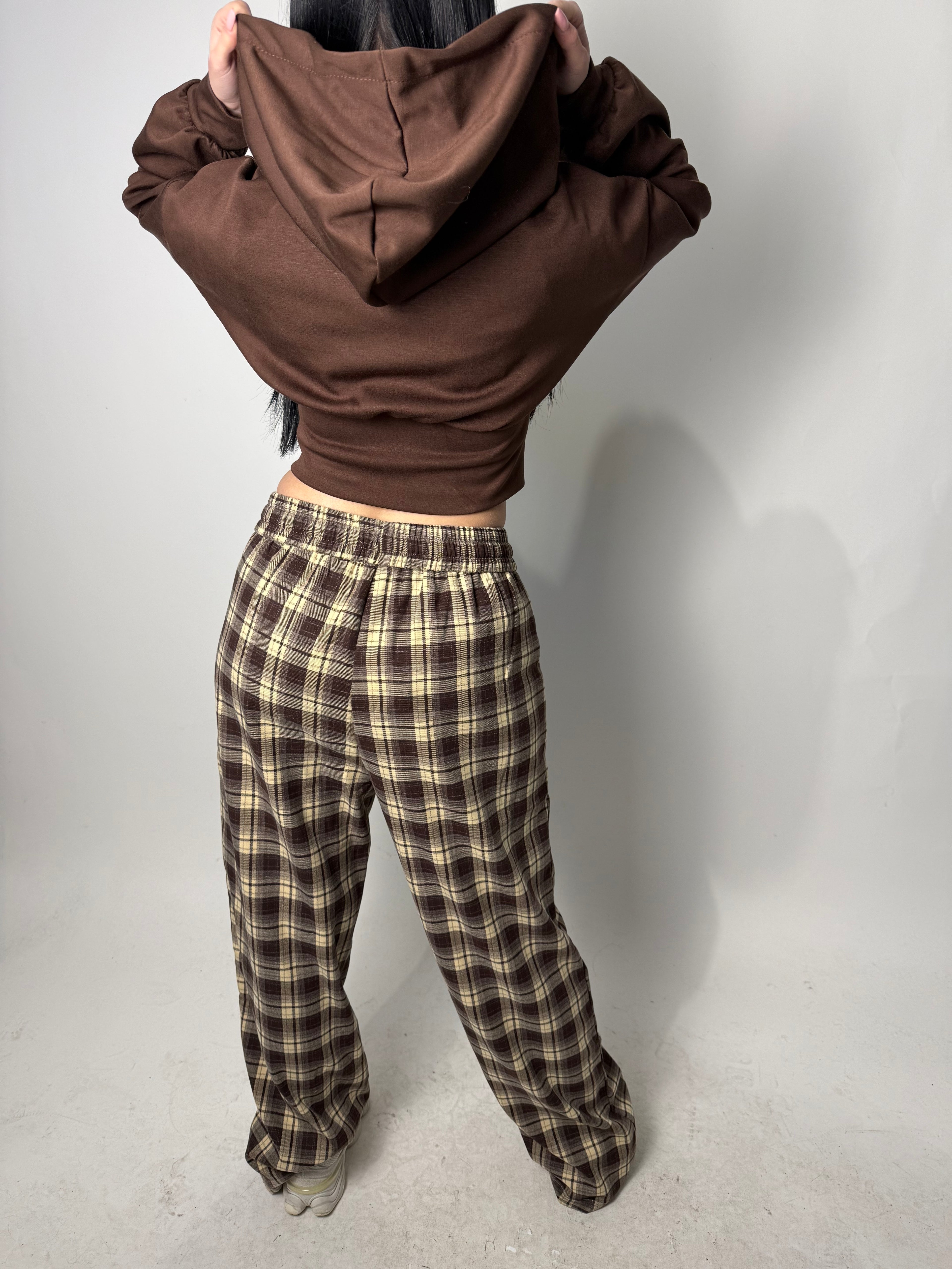 Pantalone Checked Marrone