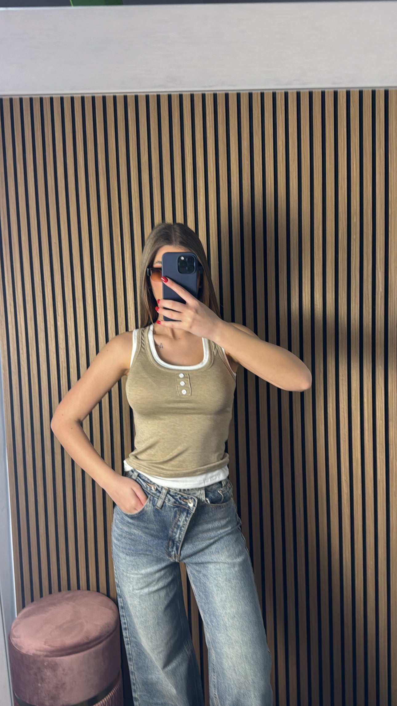 Canotta Double Beige e Bianca