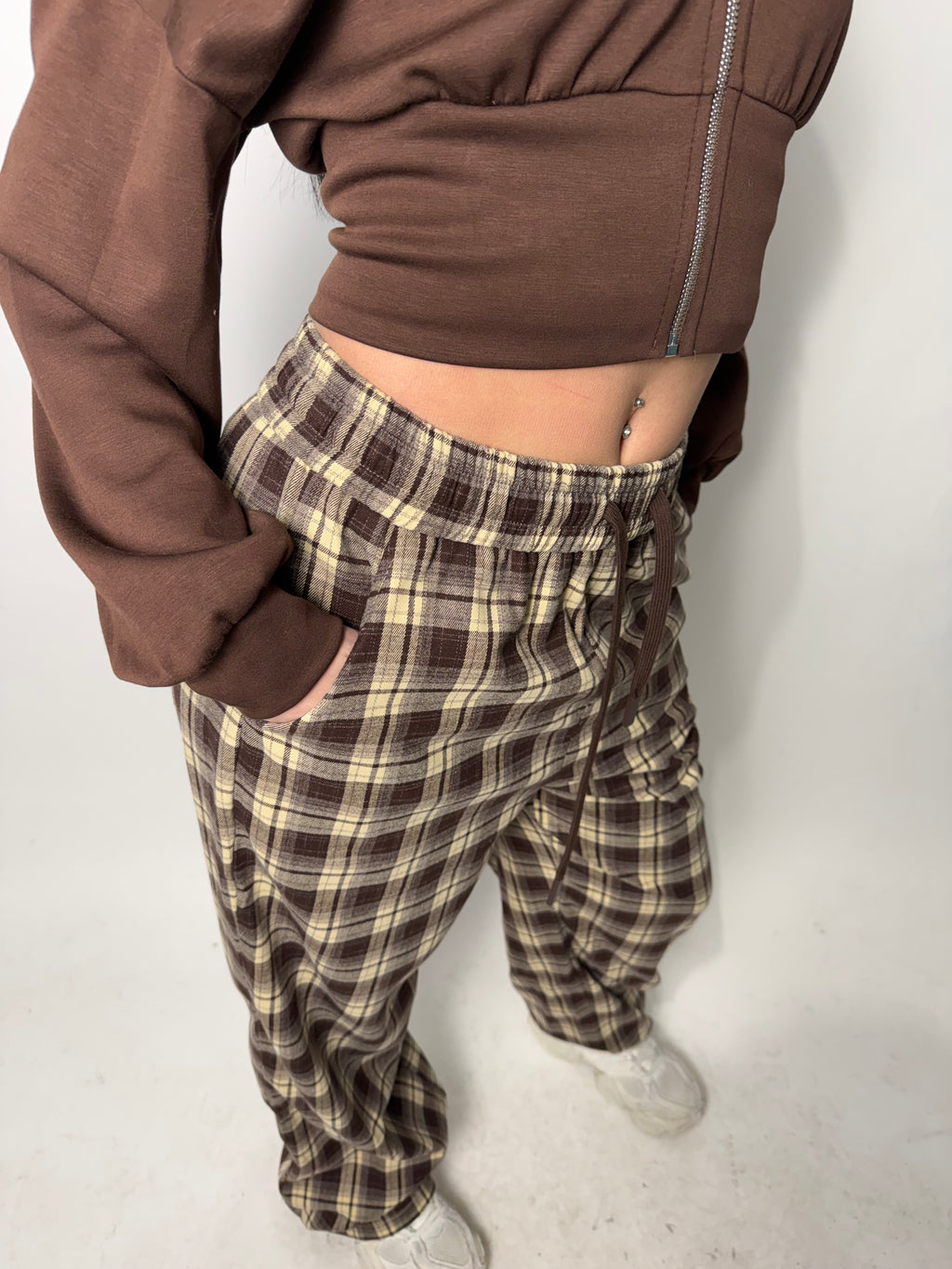 Pantalone Checked Marrone